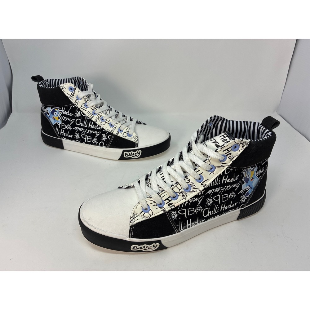 Ground Up Bluey High Top Sneakers Mens 11.5 Bluey Bandit Chilli Heeler ECBY7003